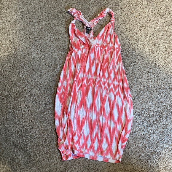 H&M Swim H And M Swim Suit Cover Pink And White Poshmark